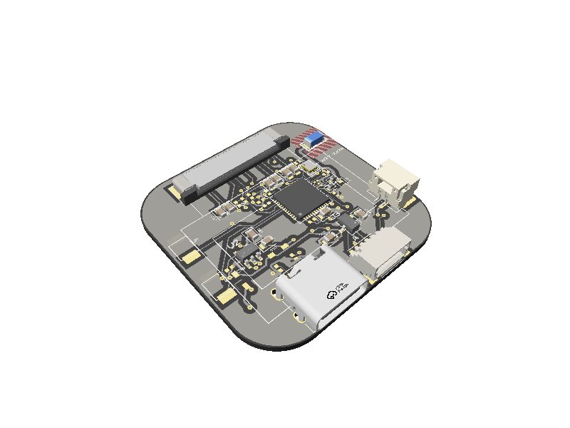 3D preview of the nRF smart watch board
